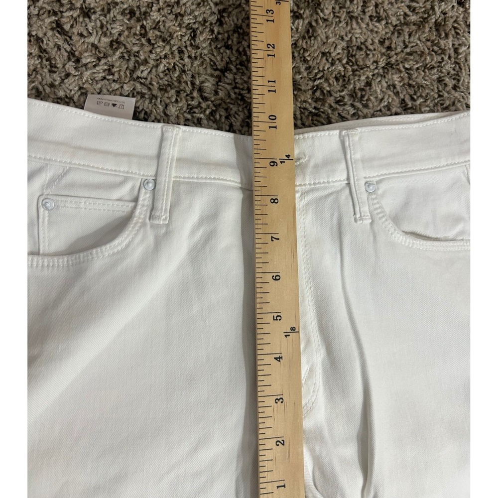 MOTHER Cha Cha Fray White Flare Jeans Raw Hem Frayed Denim Size 26 - Picture 4 of 9